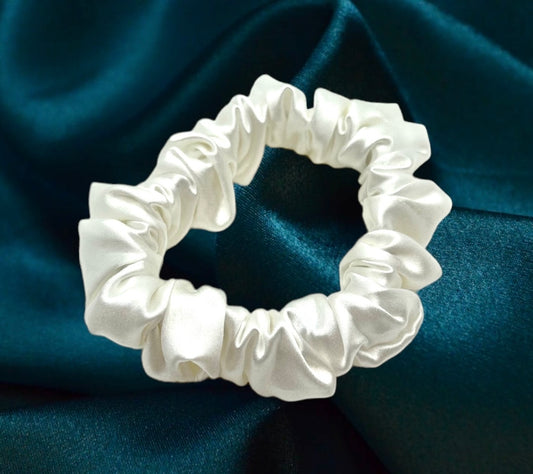 Snow - Mini - Mulberry Silk Scrunchie