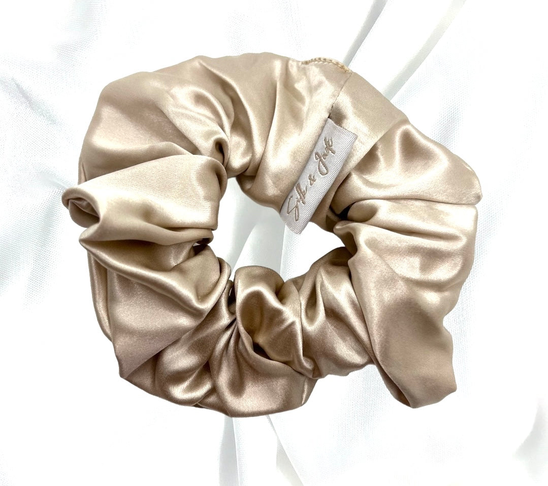 Champagne - Grande - Mulberry Silk Scrunchie