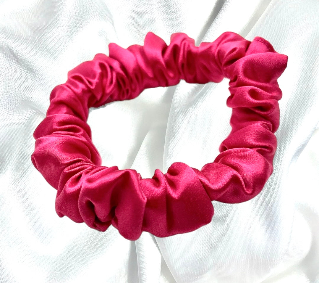 Fuchsia - Mini - Mulberry Silk Scrunchie