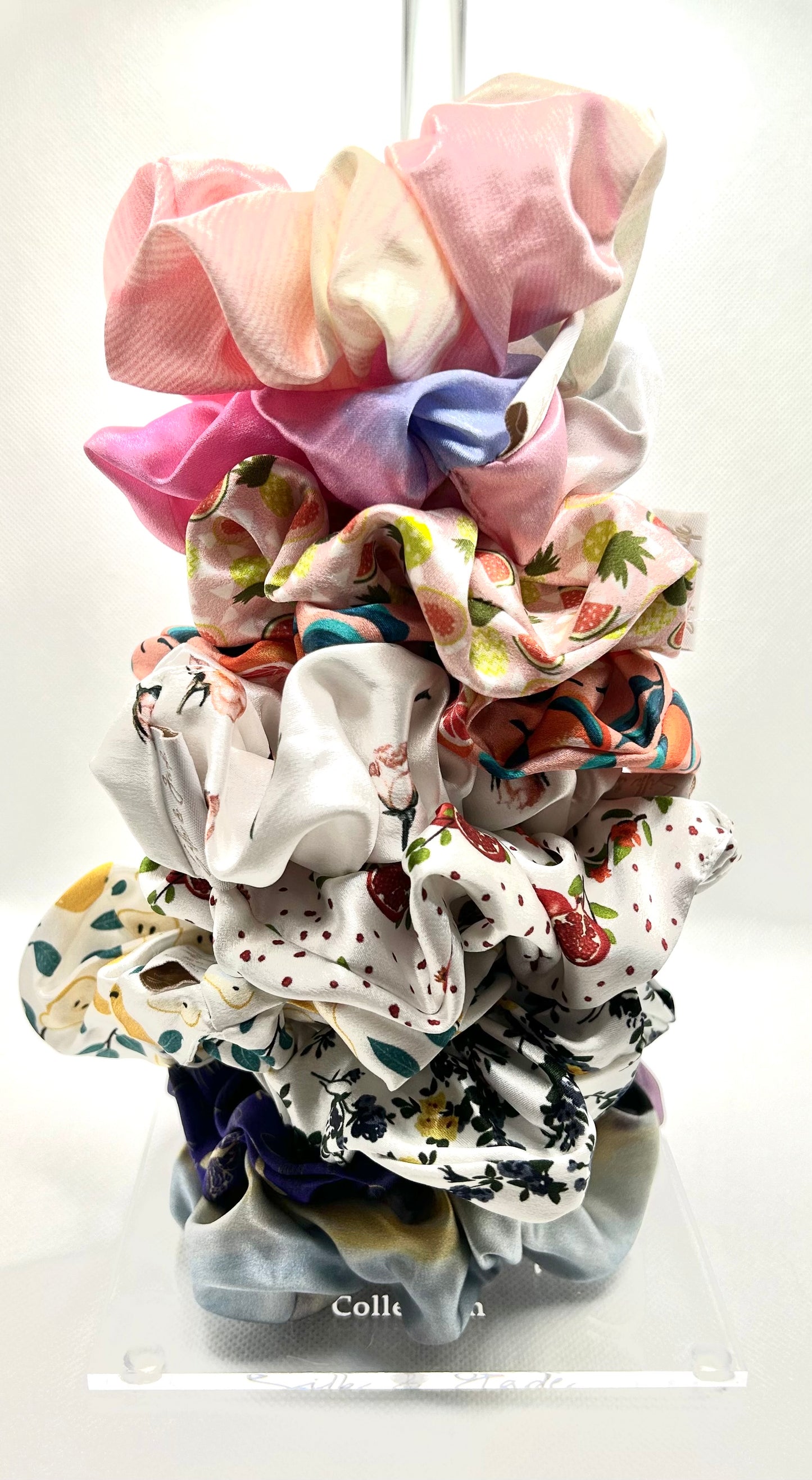 Forget Me Not - Grande - Mulberry Silk Scrunchie