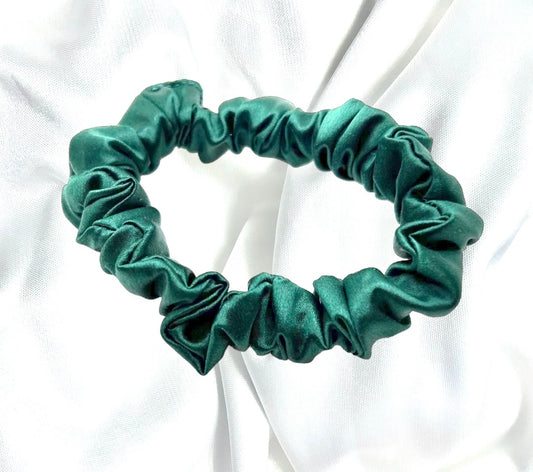 Emerald- Mini - Mulberry Silk Scrunchie