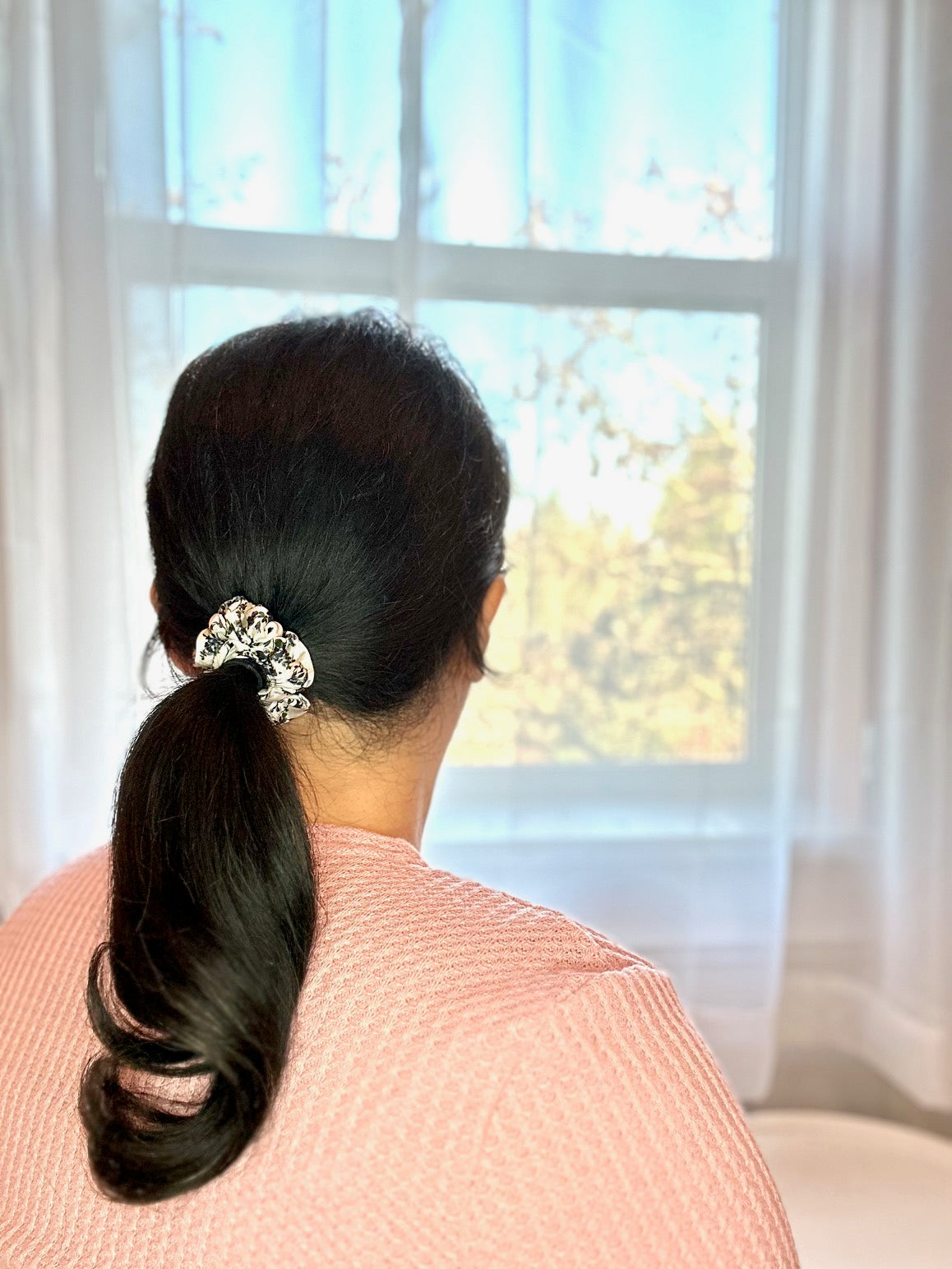 Forget Me Not - Mini - Mulberry Silk Scrunchie