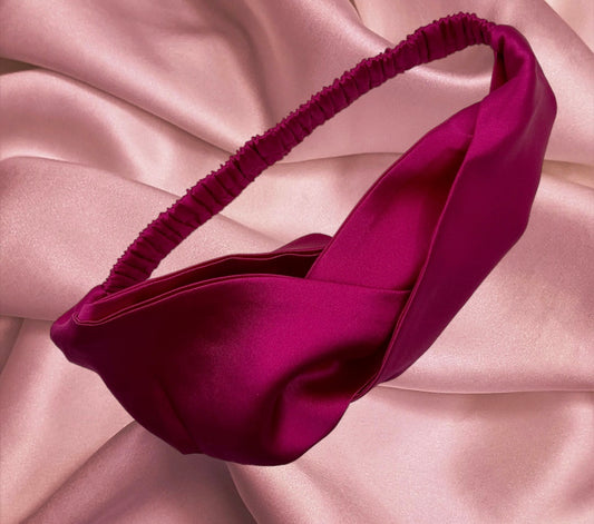 Mulberry Silk Headband - Fuchsia