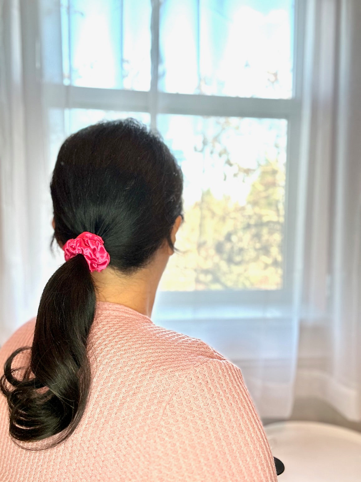 Fuchsia - Mini - Mulberry Silk Scrunchie