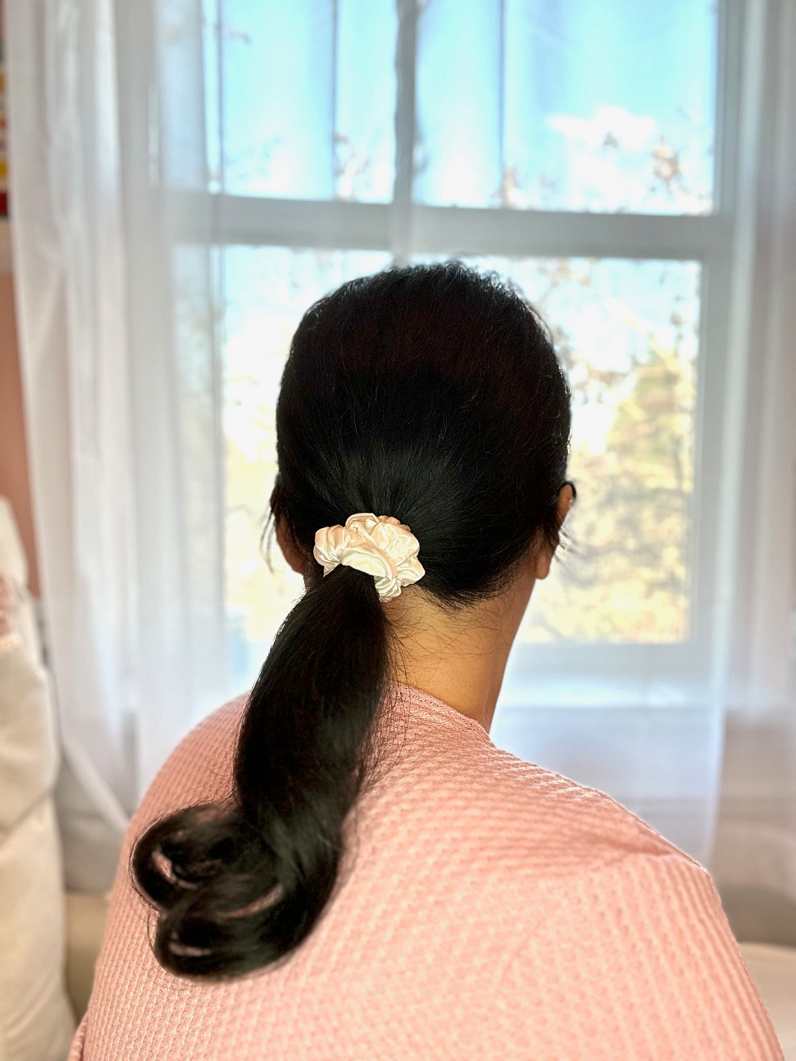 Snow - Mini - Mulberry Silk Scrunchie